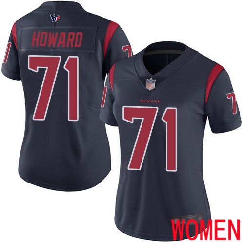 Houston Texans Limited Navy Blue Women Tytus Howard Jersey NFL Football 71 Rush Vapor Untouchable